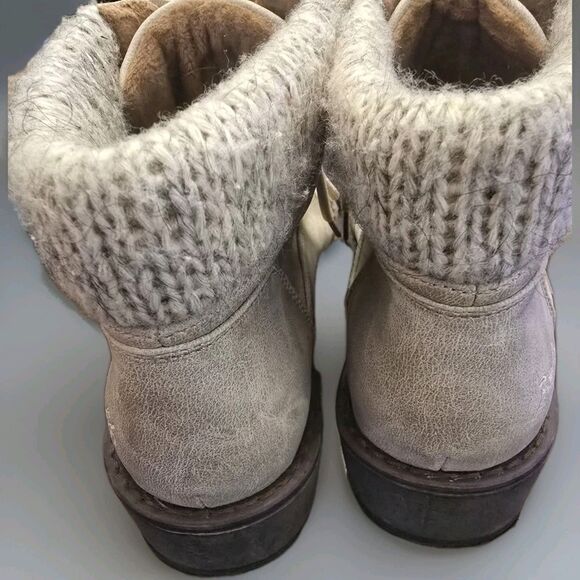 Blowfish Malibu Boots Women’s 8.5 Beige Knit Cuff Lace Up Ankle Combat Style... - Picture 4 of 11